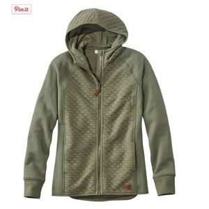 LL Bean Quilted Full Zip Hooded Jacket